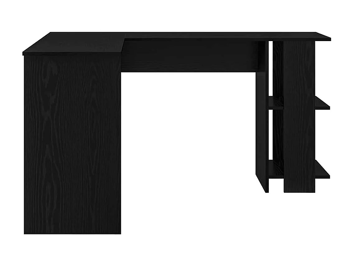 Bureau d'Angle avec Rangement Chêne noir 140 x 113.5 x 75 cm