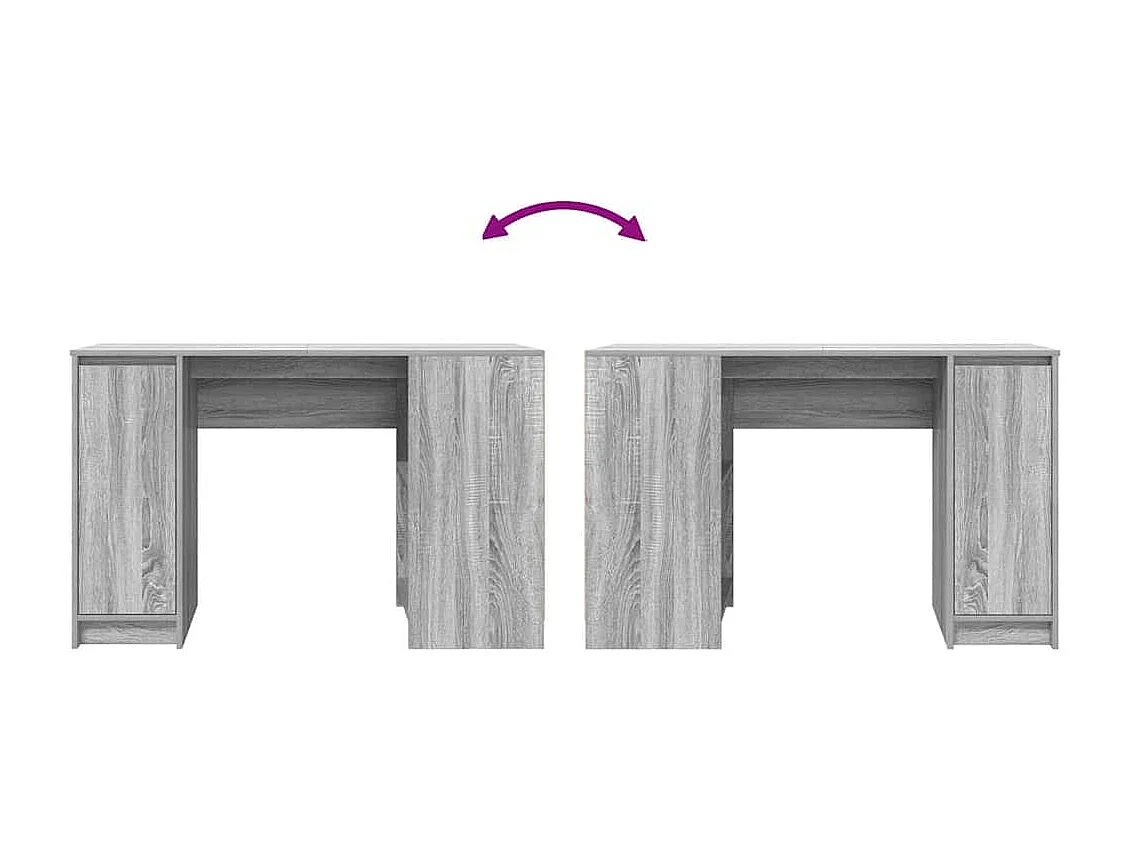 Bureau sonoma gris 120x42x76 cm bois d'ingénierie