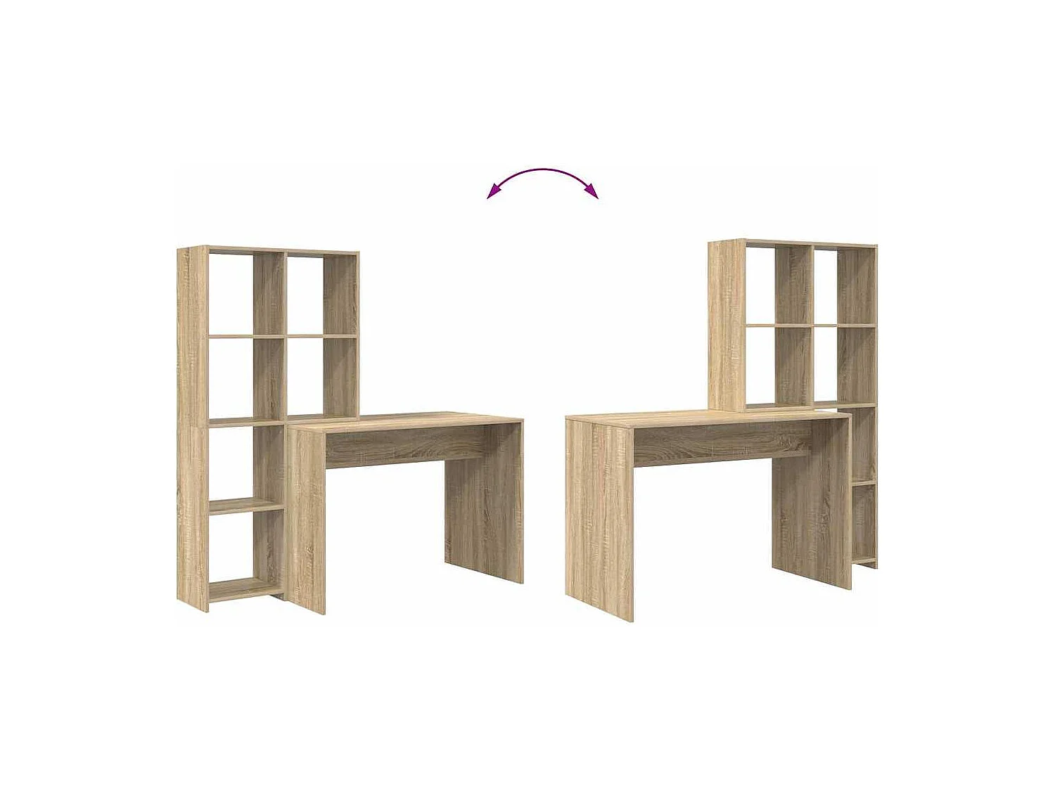 Bureau Chêne sonoma 138.5 x 55 x 143 cm Bois d'ingénierie