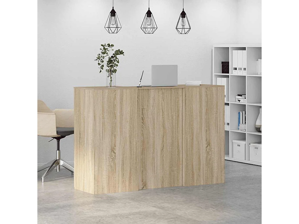 Bureau réception chêne sonoma 155x50x103,5 cm bois d'ingénierie