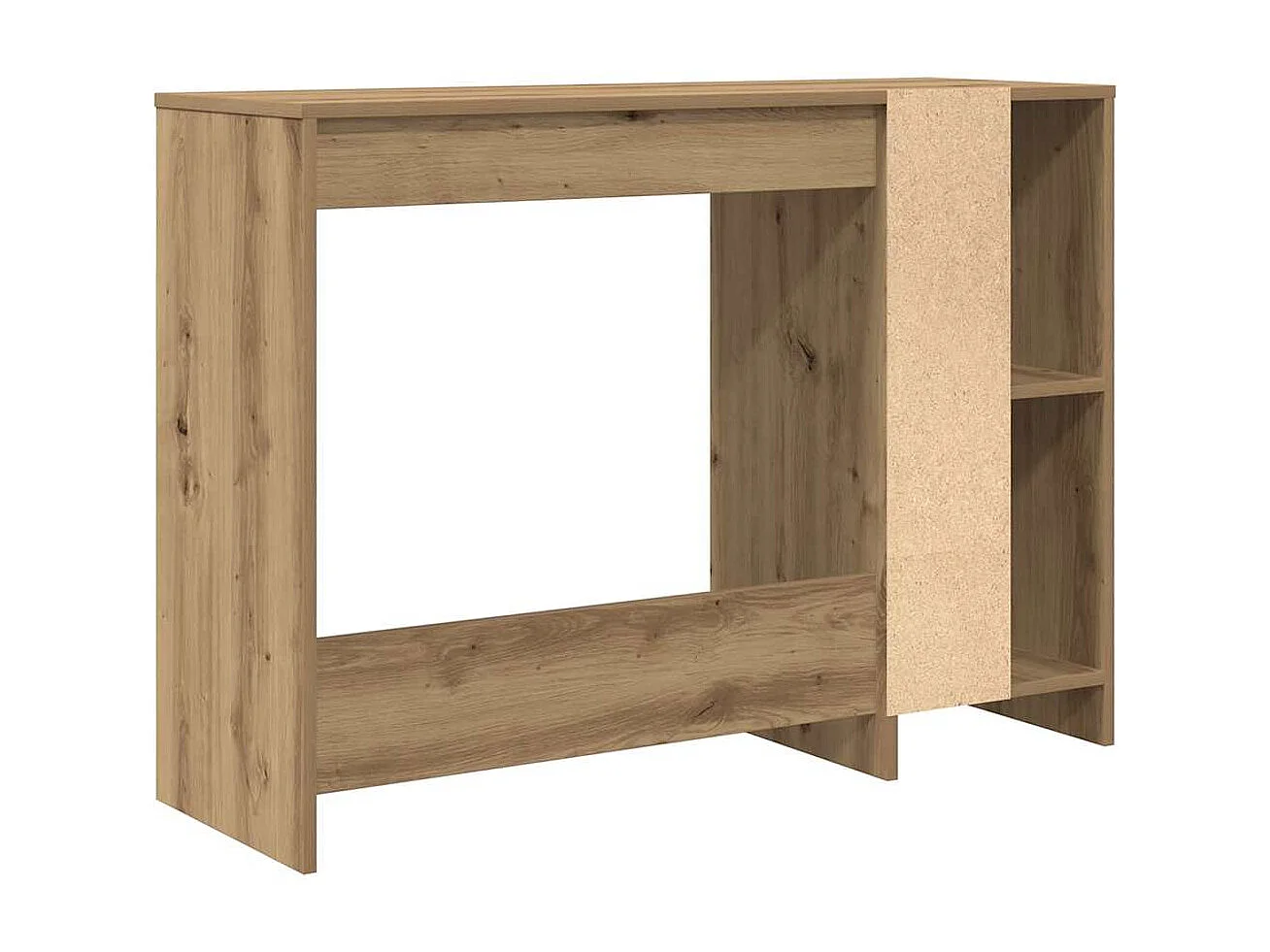 Bureau chêne artisanal 102,5x35x75 cm bois d'ingénierie