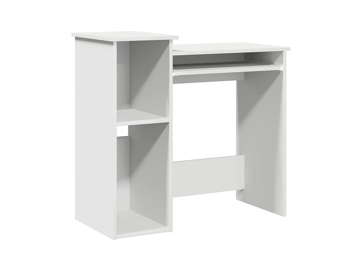 Bureau avec étagères blanc 84x40x78 cm bois d'ingénierie