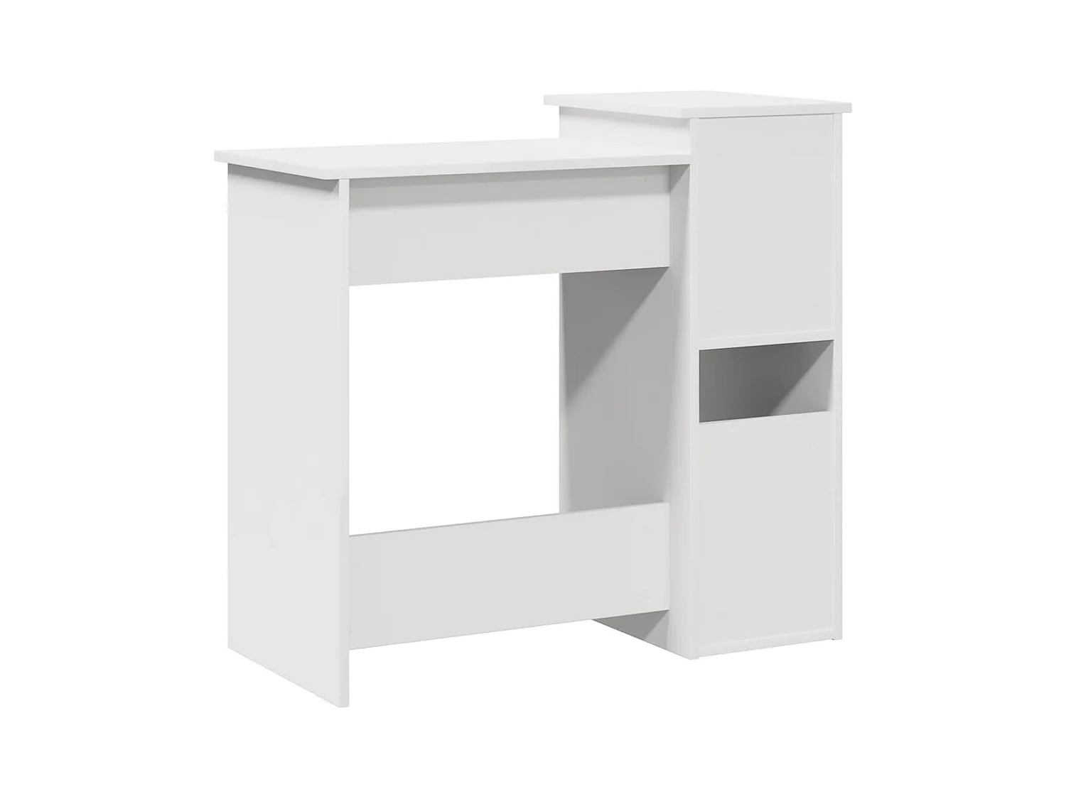 Bureau avec étagères blanc 84x40x78 cm bois d'ingénierie