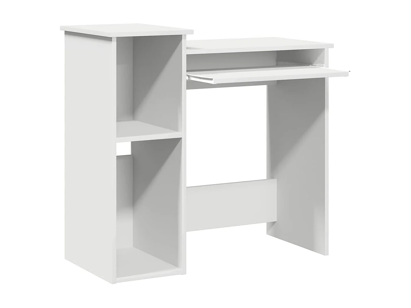 Bureau avec étagères blanc 84x40x78 cm bois d'ingénierie