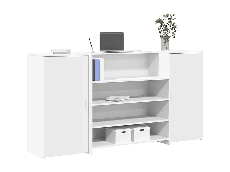 Bureau de réception blanc 200x50x103,5 cm bois d'ingénierie