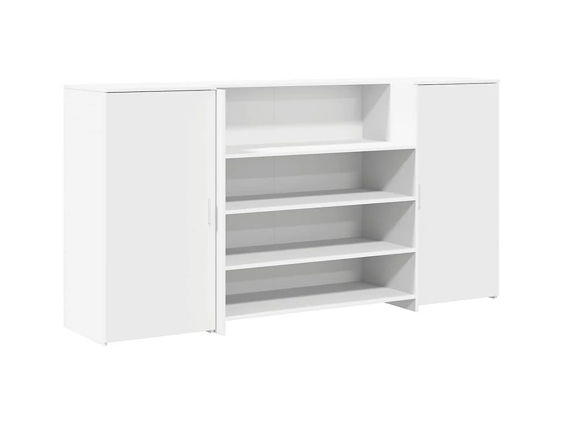 Bureau de réception blanc 200x50x103,5 cm bois d'ingénierie