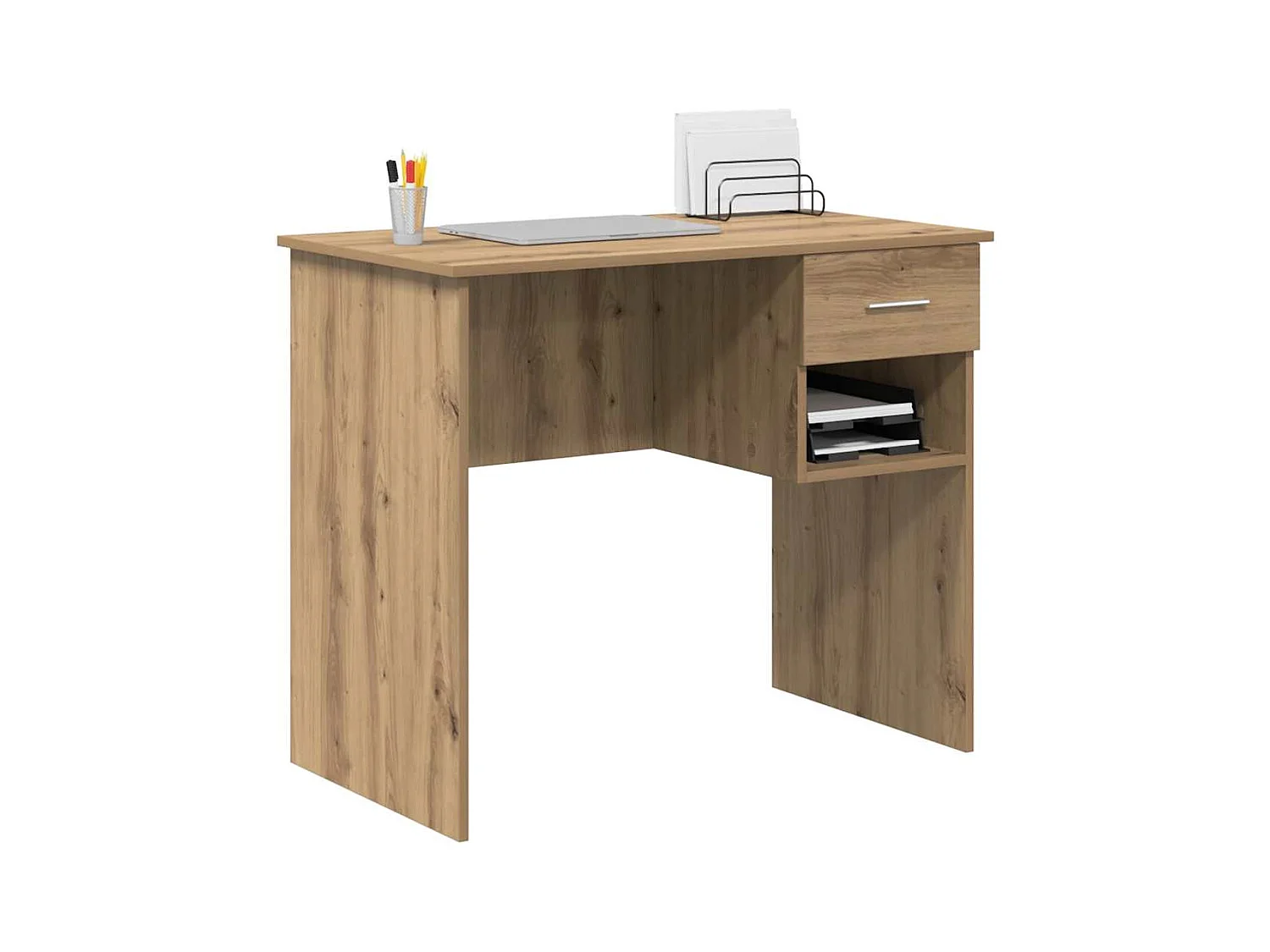 Bureau chêne artisanal 90 x 49.5 x 75 cm Bois d'ingénierie