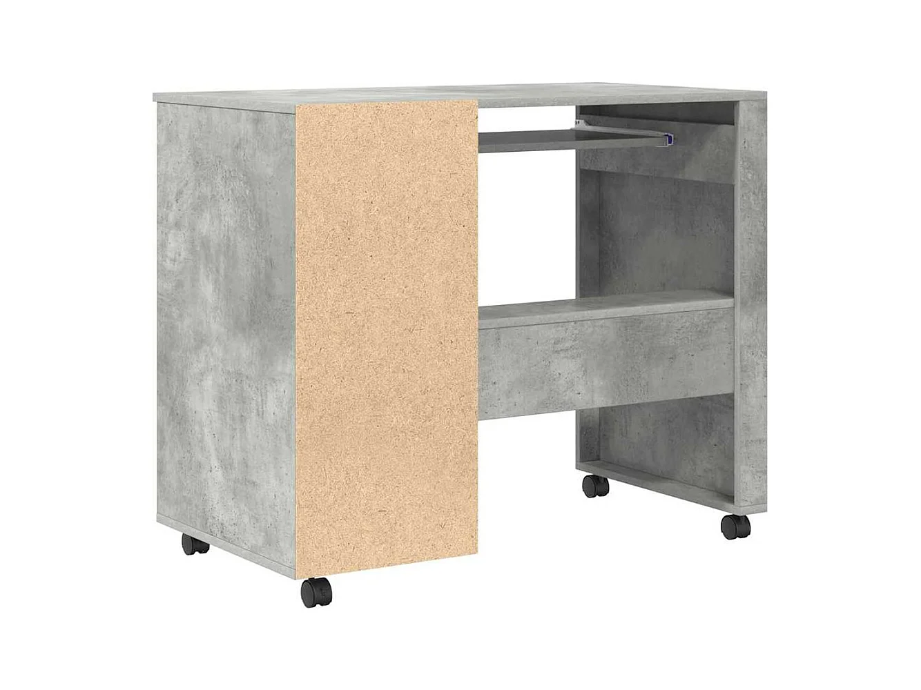 Bureau avec roulettes avec tiroir Chêne Béton 91 x 50 x 77 cm