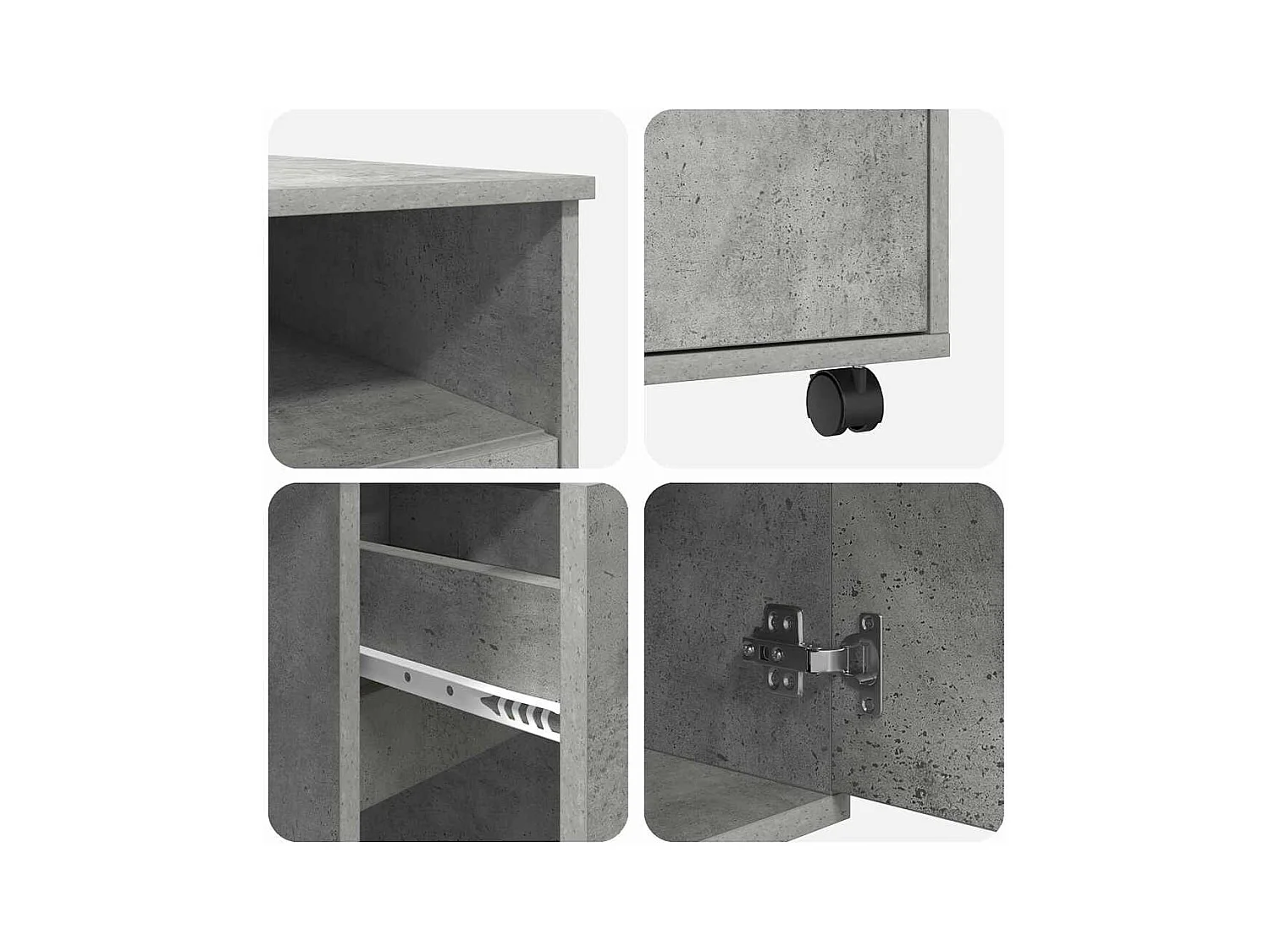 Bureau avec roulettes avec tiroir Chêne Béton 91 x 50 x 77 cm