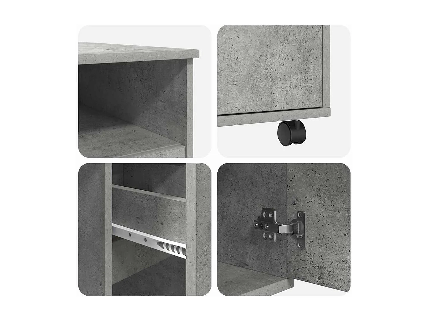 Bureau avec roulettes avec tiroir Chêne Béton 91 x 50 x 77 cm