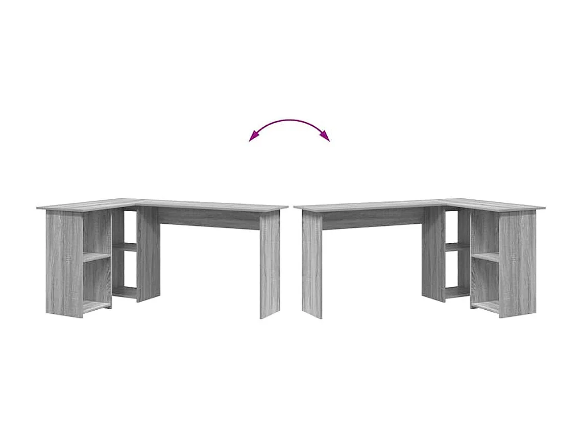 Bureau Sonoma gris 142 x 102 x 73 cm Bois d'ingénierie