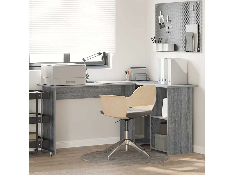 Bureau Sonoma gris 142 x 102 x 73 cm Bois d'ingénierie