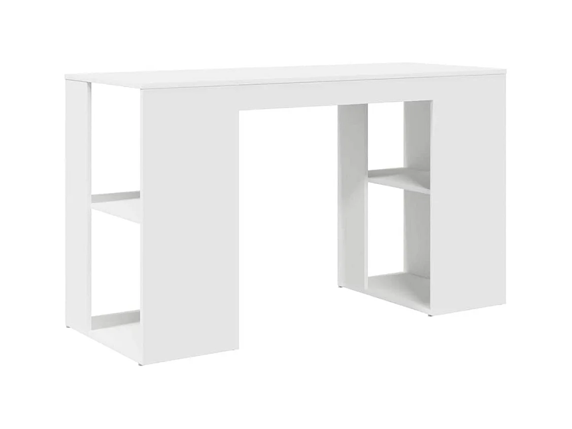 Bureau avec Rangement avec étagère Blanc 130 x 50,5 x 75 cm