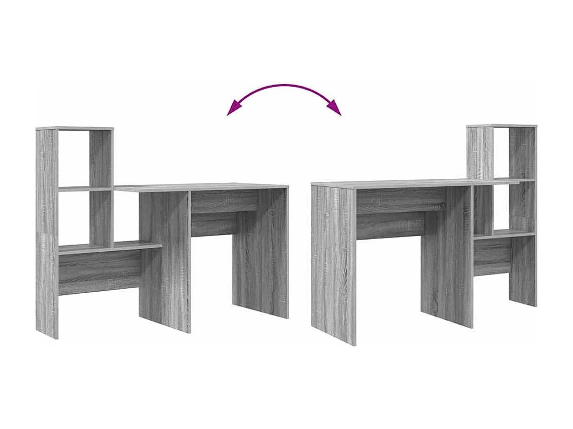 Bureau Sonoma gris 131,5 x 50 x 106,5 cm Bois d'ingénierie