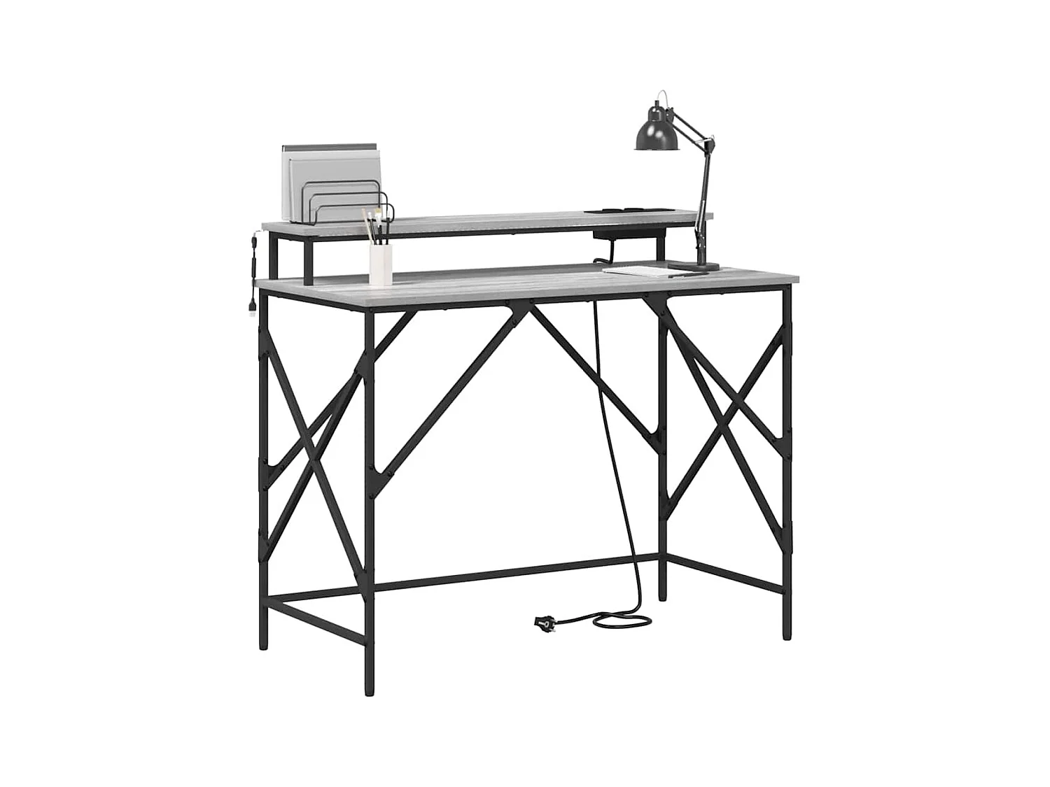 Bureau Sonoma gris 100 x 50 x 86.5 cm Bois d'ingénierie