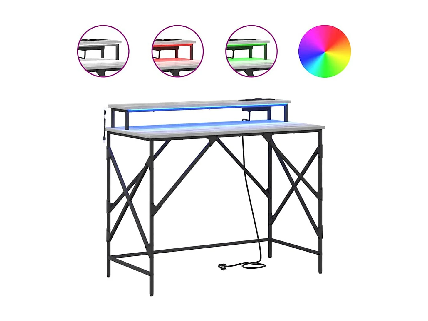 Mesa Sonoma cinzento 100 x 50 x 86.5 cm Madeira processada