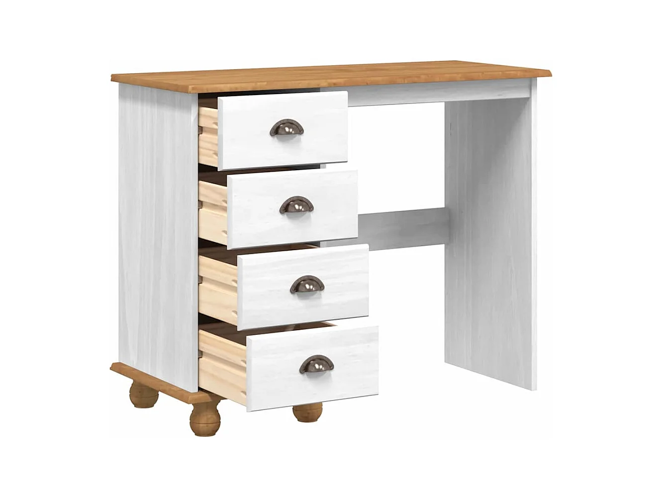 Bureau ASKIM Blanc 95 x 40 x 75 cm Bois massif en pin