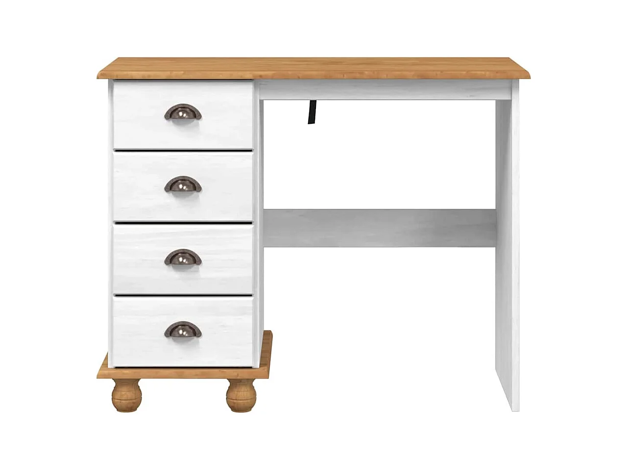 Bureau ASKIM Blanc 95 x 40 x 75 cm Bois massif en pin