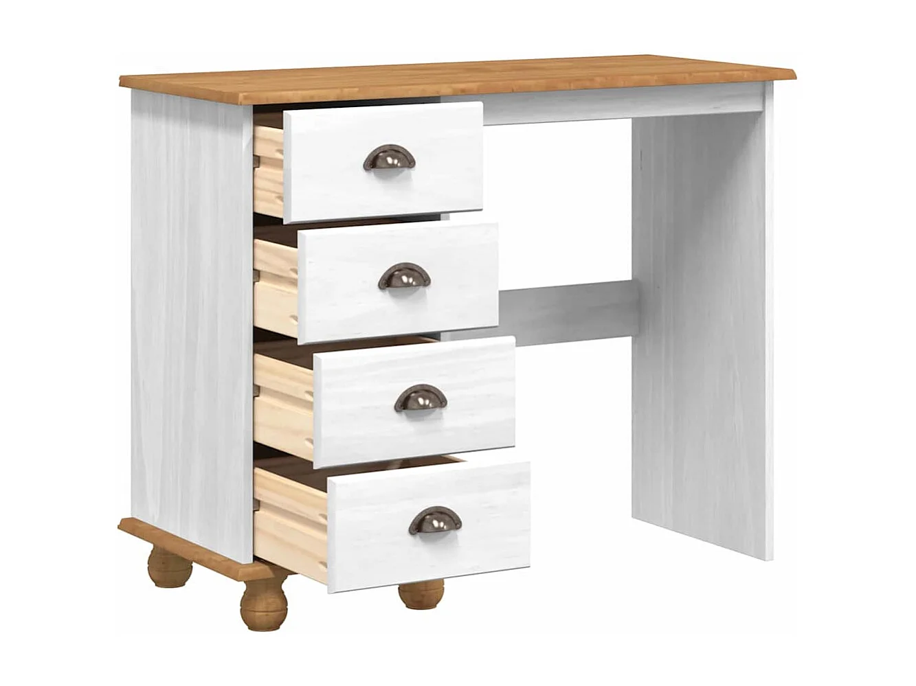 Bureau ASKIM Blanc 95 x 40 x 75 cm Bois massif en pin