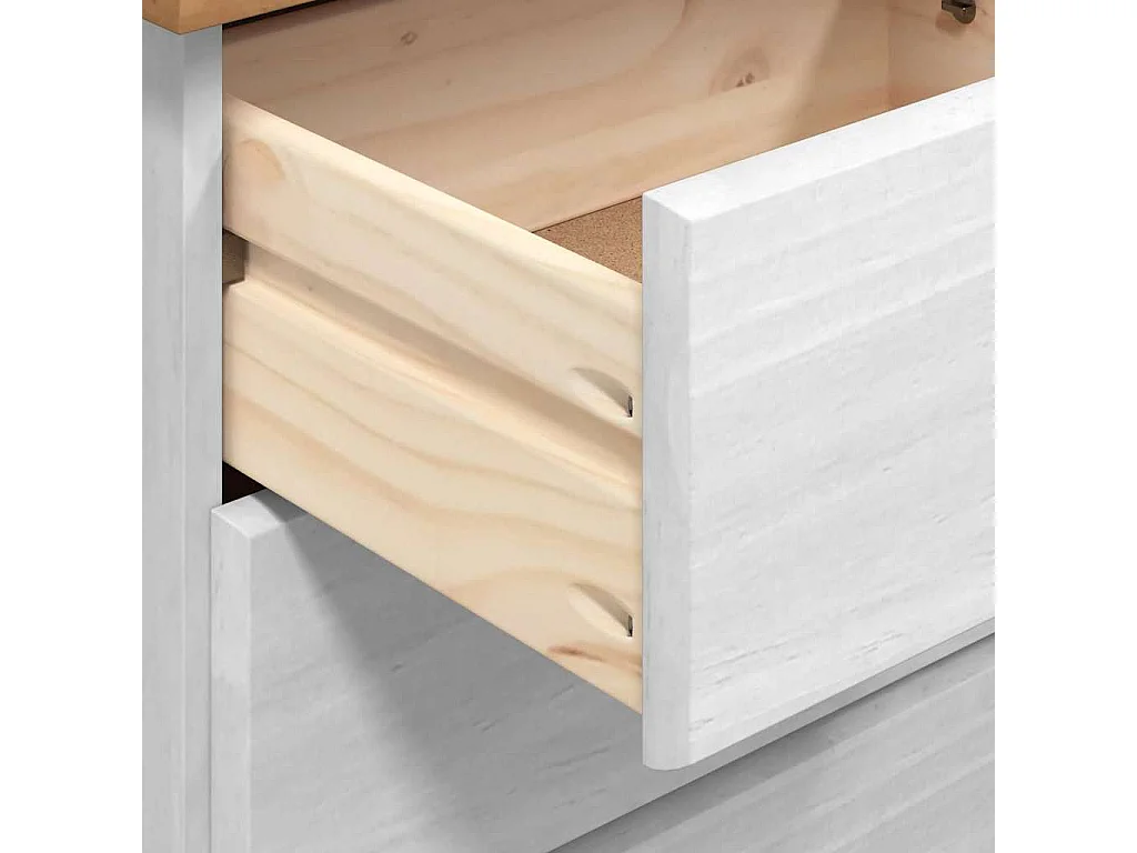 Bureau ASKIM Blanc 95 x 40 x 75 cm Bois massif en pin