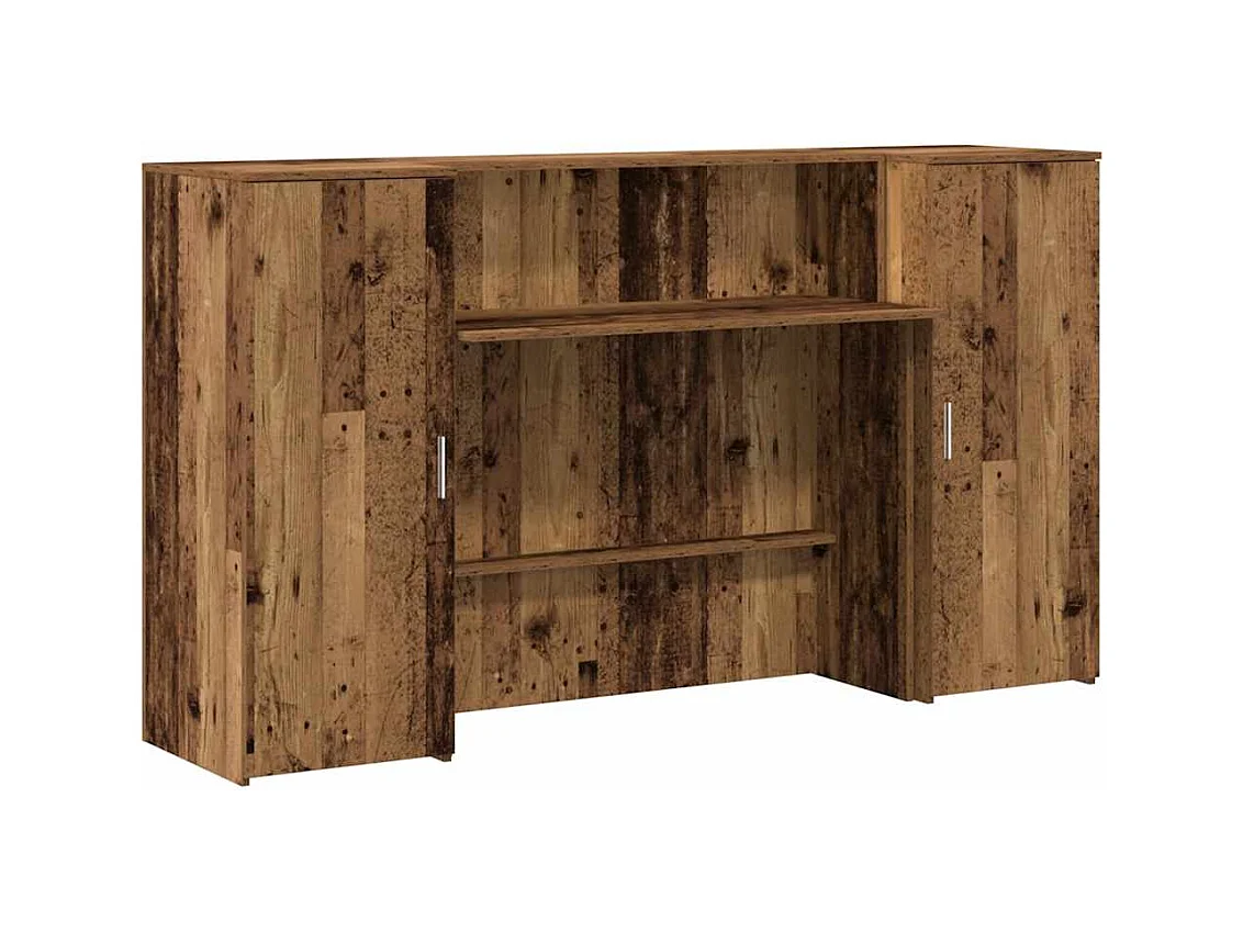 Bureau de réception vieux bois 180x50x103,5cm bois d'ingénierie