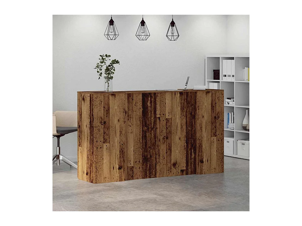 Bureau de réception vieux bois 180x50x103,5cm bois d'ingénierie