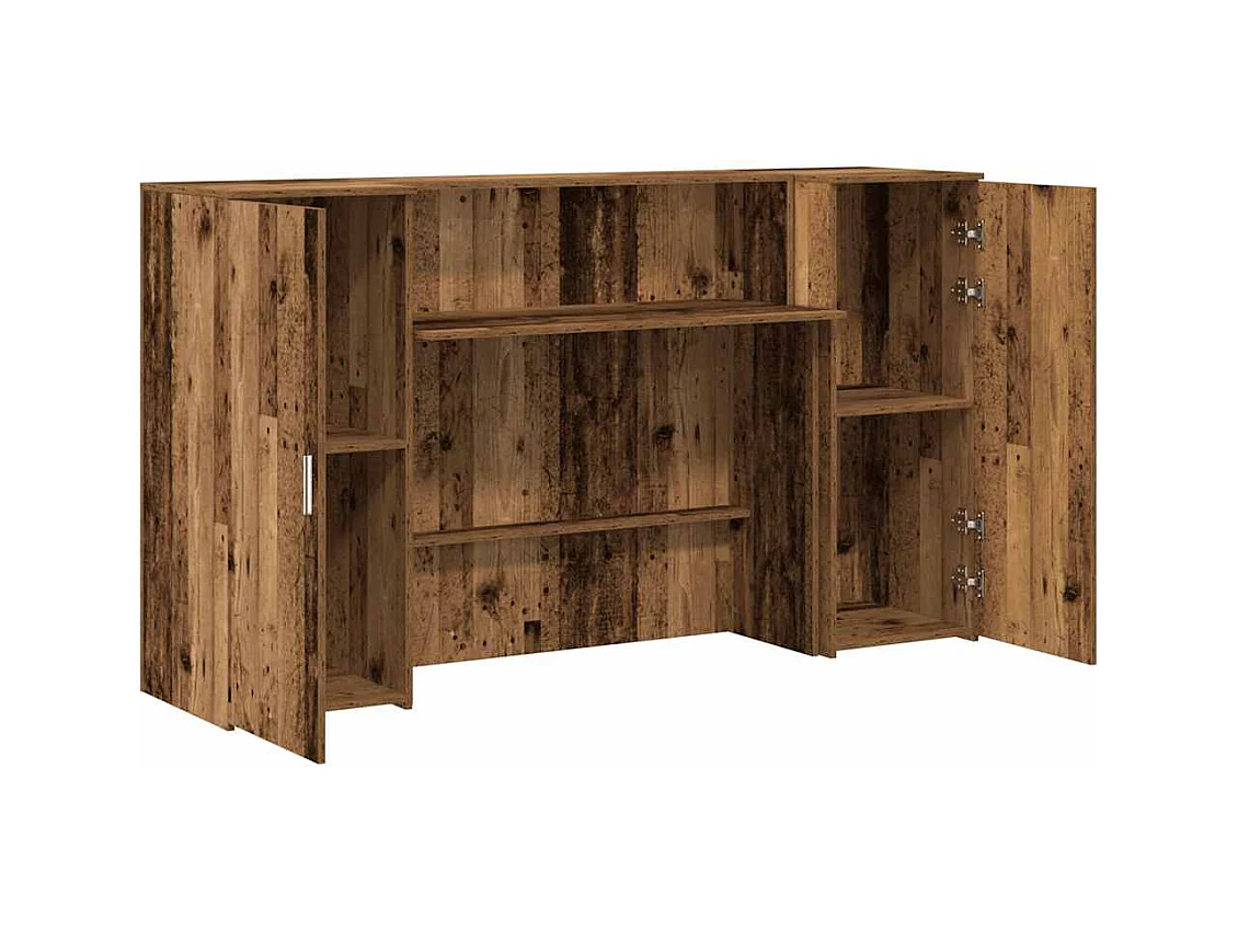 Bureau de réception vieux bois 180x50x103,5cm bois d'ingénierie