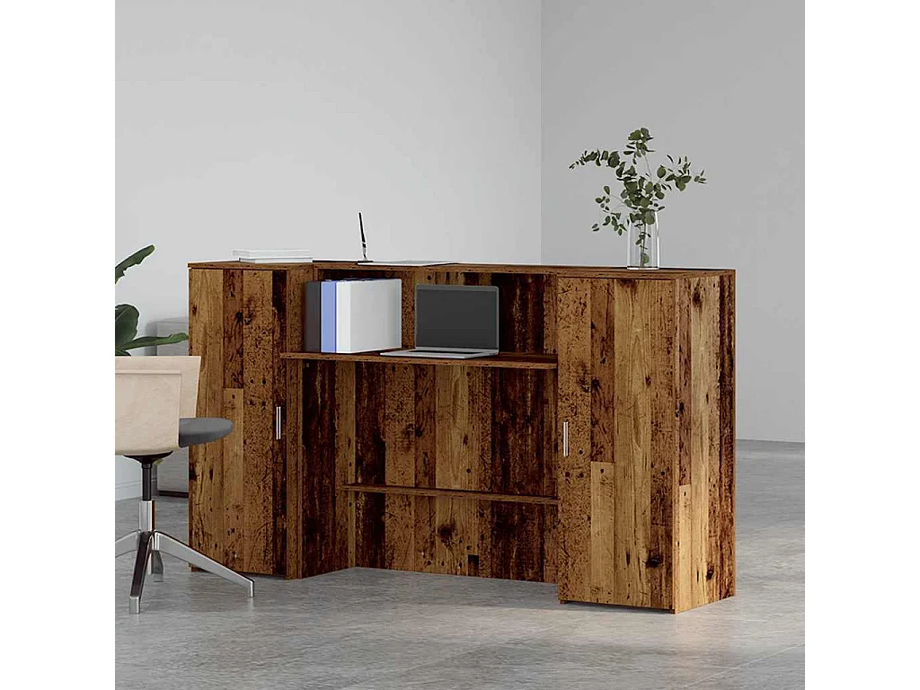 Mostrador de recepción madera vieja 180x50x103,5 cm