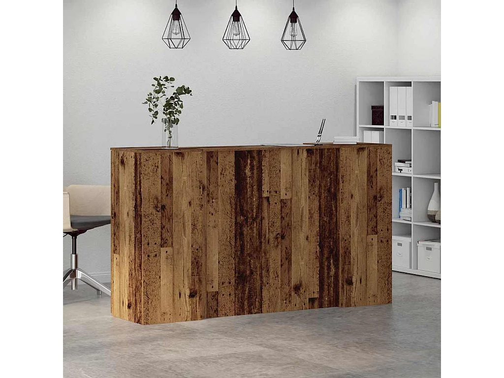 Mostrador de recepción madera vieja 180x50x103,5 cm