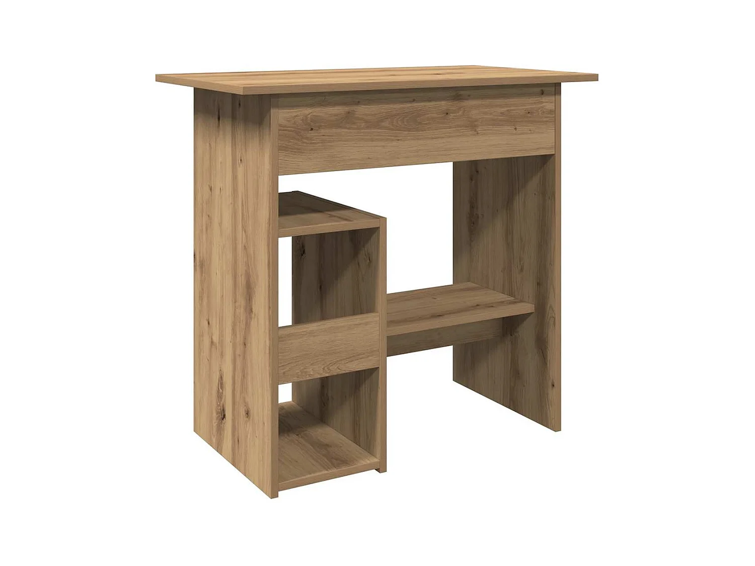 Bureau chêne artisanal 80x45x74 cm bois d'ingénierie