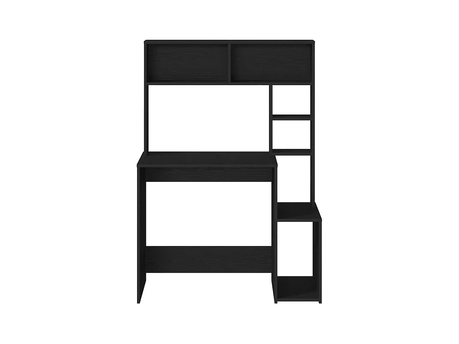 Bureau avec étagères noir 100x45x140 cm bois d'ingénierie