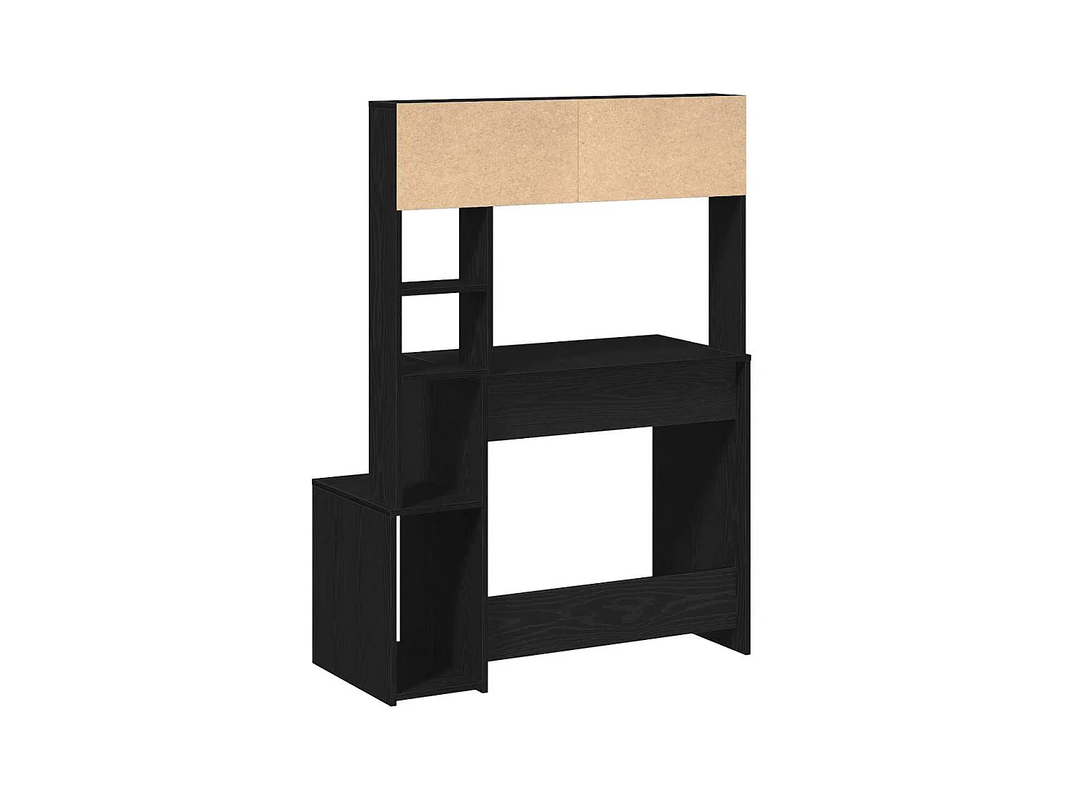Bureau avec étagères noir 100x45x140 cm bois d'ingénierie