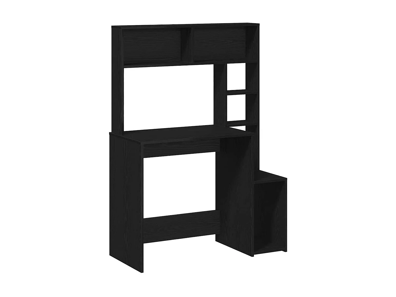 Bureau avec étagères noir 100x45x140 cm bois d'ingénierie