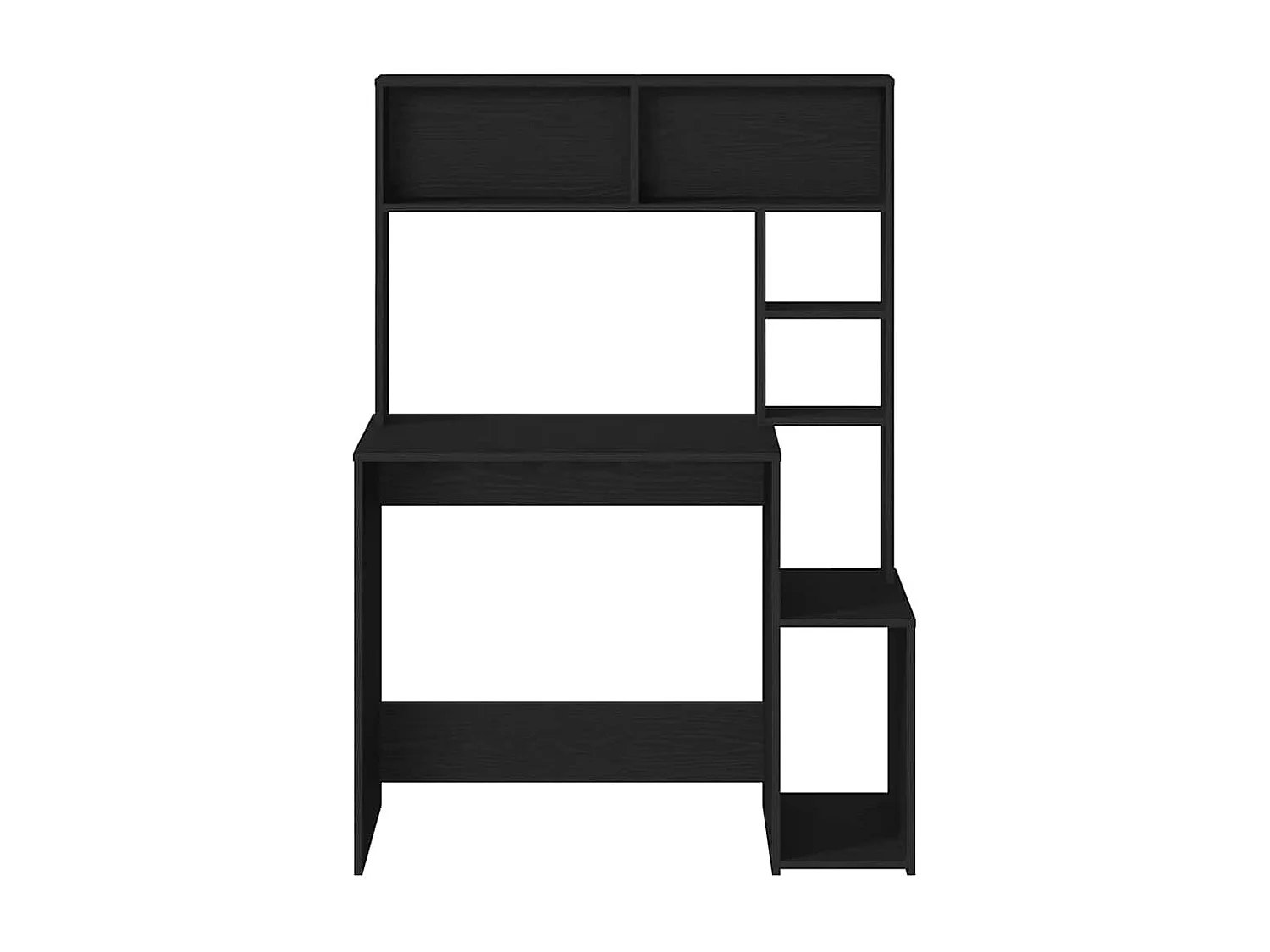 Bureau avec étagères noir 100x45x140 cm bois d'ingénierie