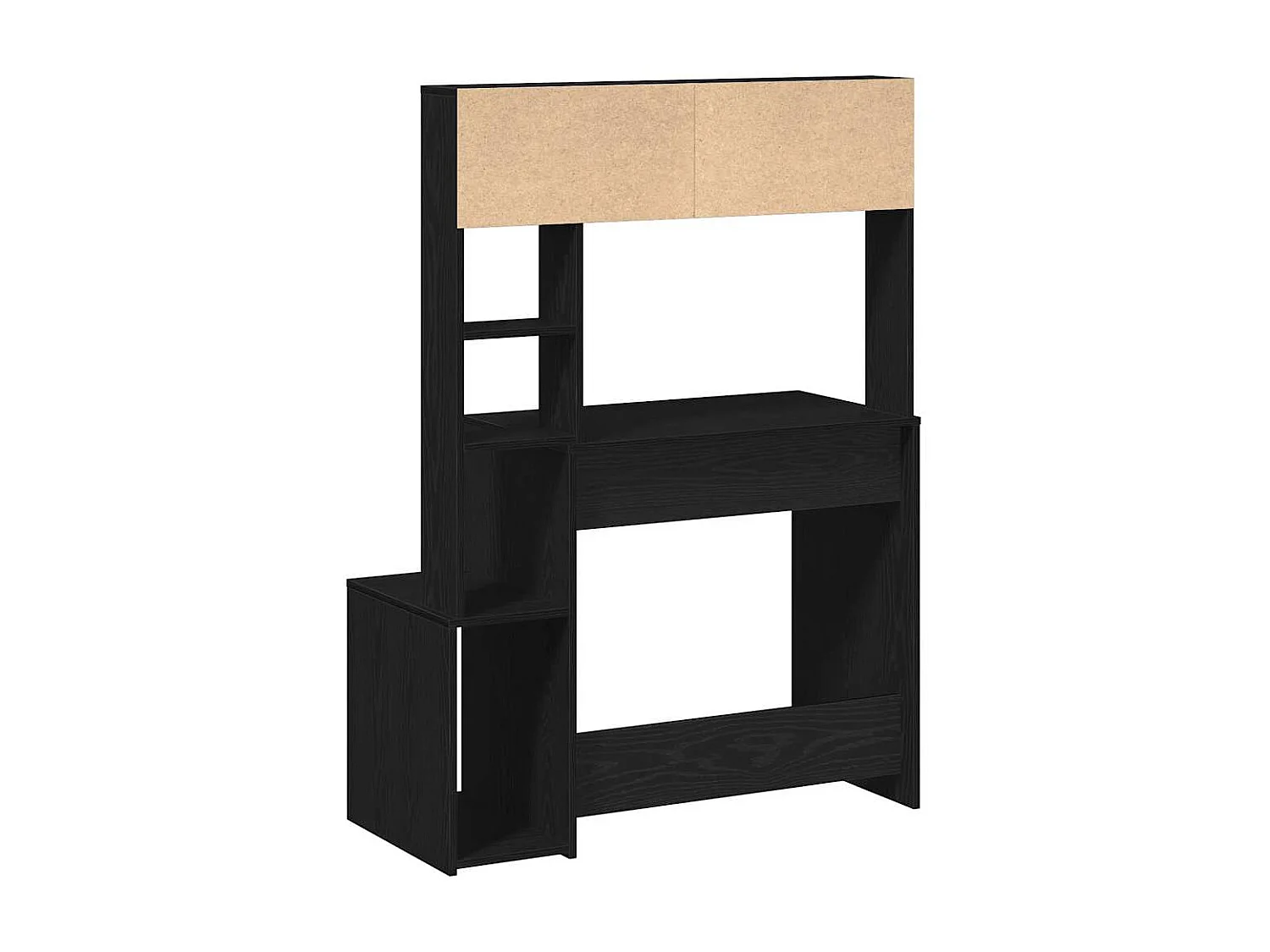 Bureau avec étagères noir 100x45x140 cm bois d'ingénierie