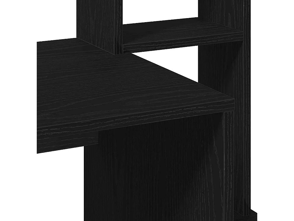 Bureau avec étagères noir 100x45x140 cm bois d'ingénierie