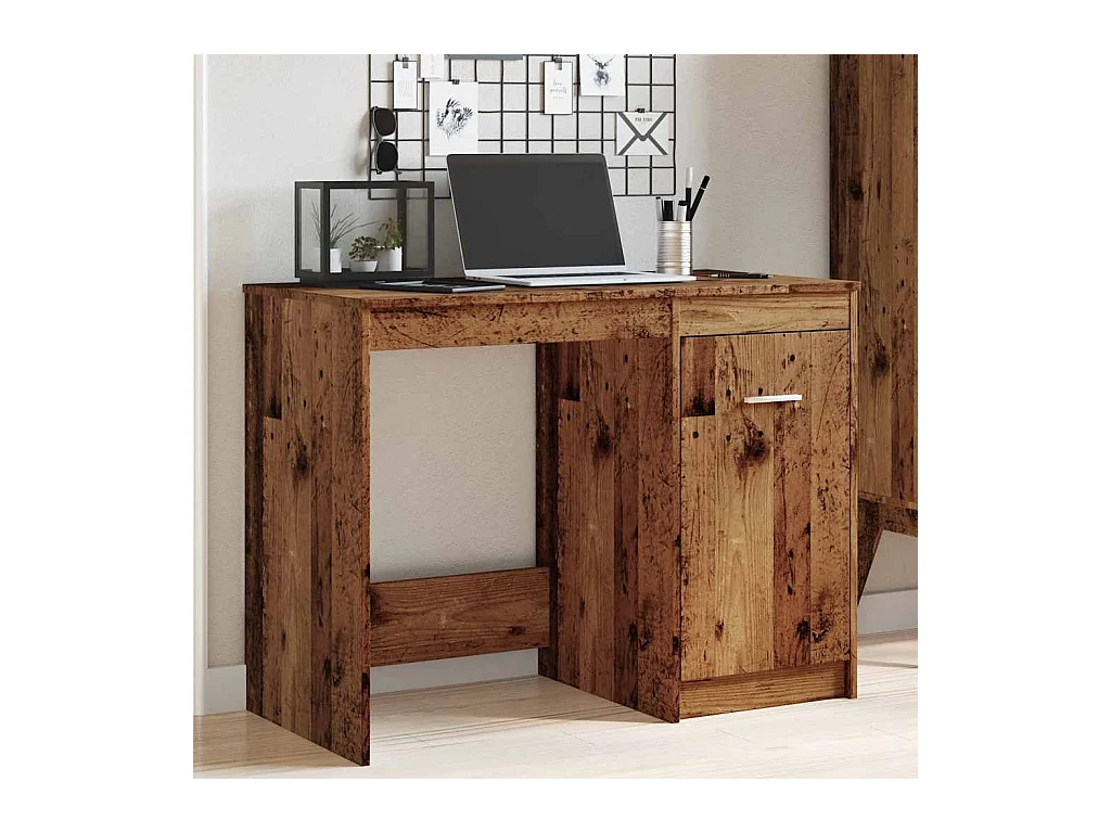 Bureau vieux bois 100x50x76 cm bois d'ingénierie