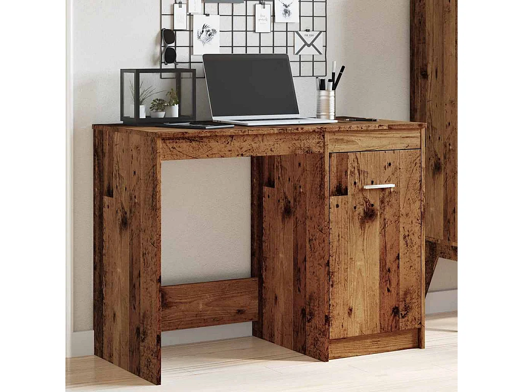 Bureau vieux bois 100x50x76 cm bois d'ingénierie