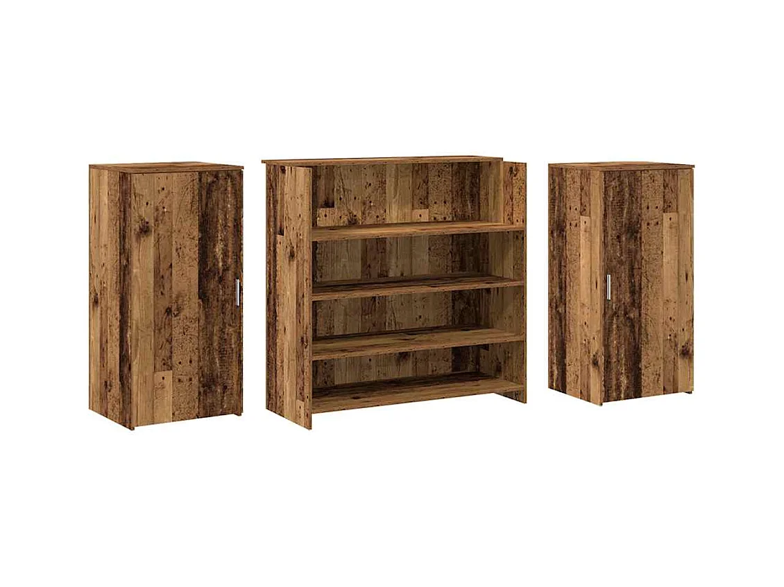 Bureau de réception vieux bois 200x50x103,5cm bois d'ingénierie