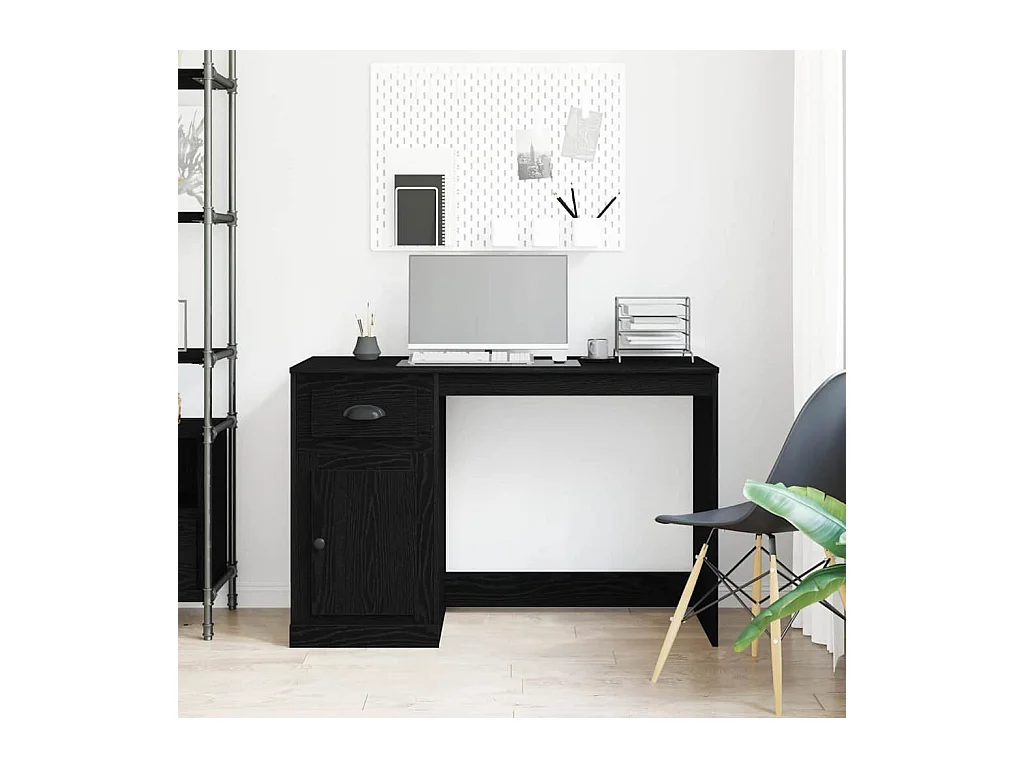 Bureau avec porte Chêne noir 50 x 115 x 75 cm Bois d'ingénierie