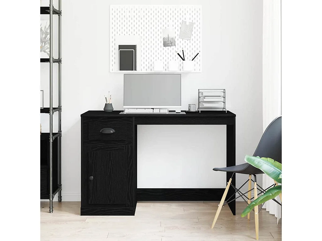 Bureau avec porte Chêne noir 50 x 115 x 75 cm Bois d'ingénierie