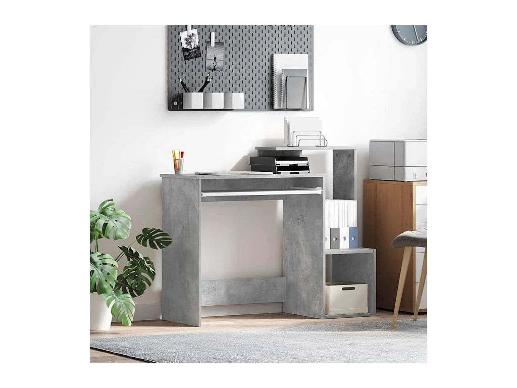Bureau Gris béton 106 x 40 x 88.5 cm Bois d'ingénierie