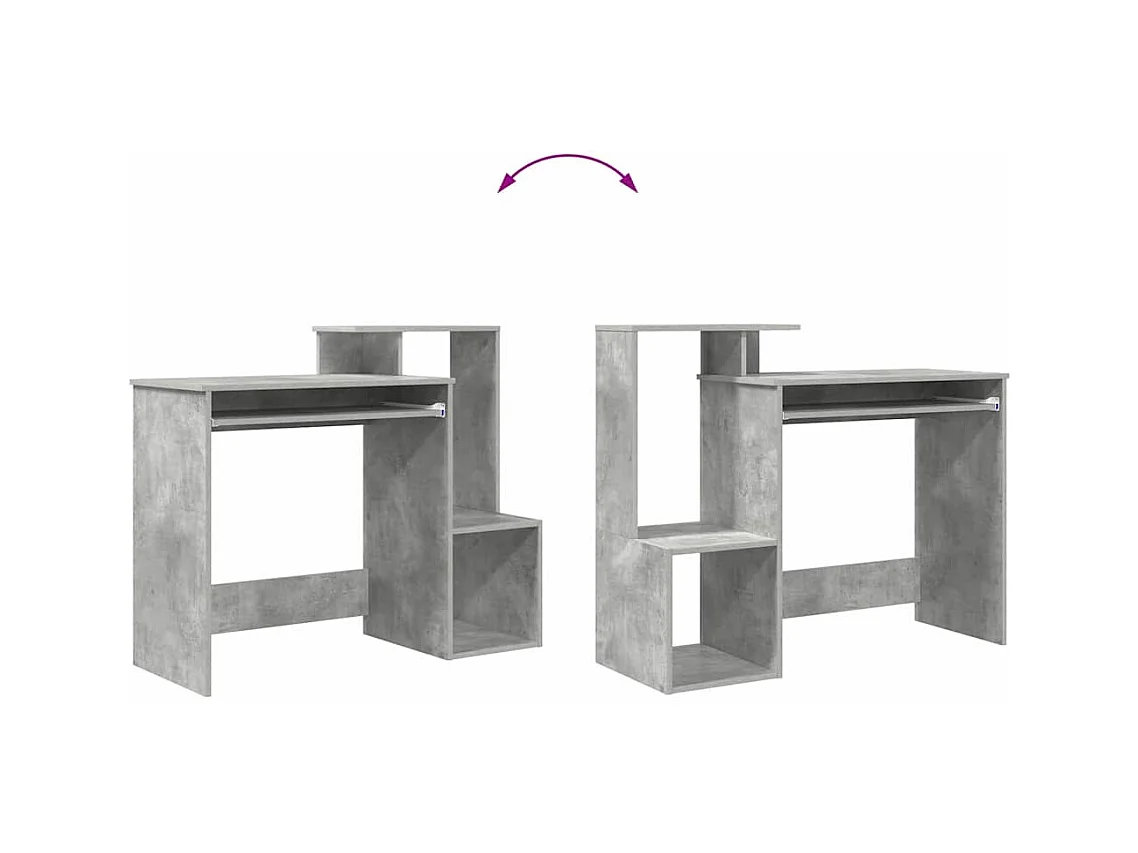 Bureau Gris béton 106 x 40 x 88.5 cm Bois d'ingénierie