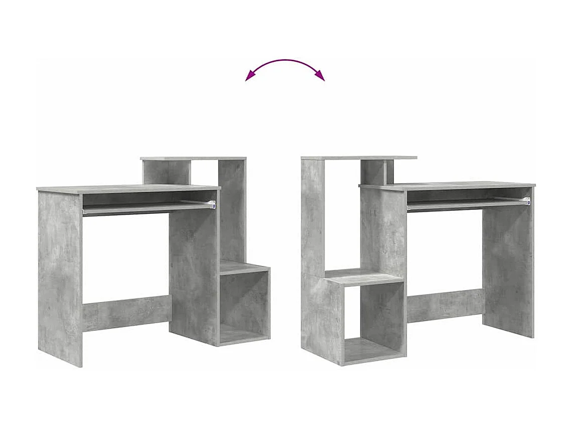 Bureau Gris béton 106 x 40 x 88.5 cm Bois d'ingénierie