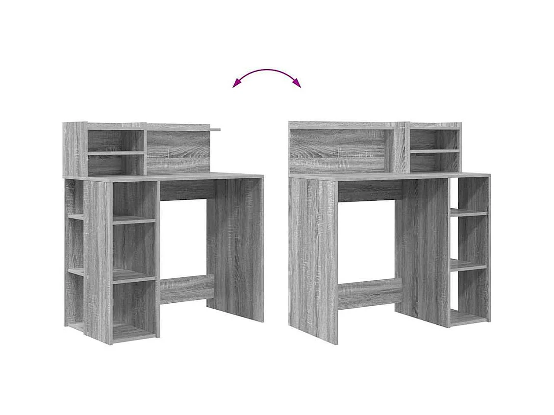 Bureau avec rangement Sonoma gris 90 x 48 x 101,5 cm