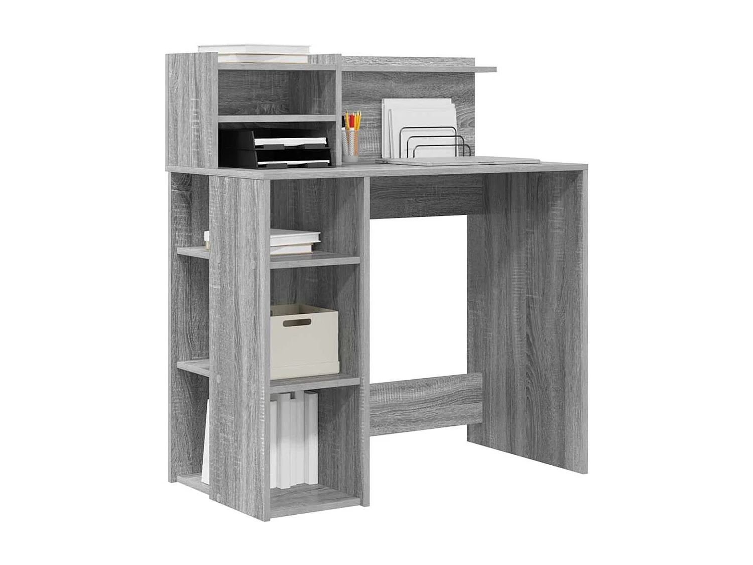 Bureau avec rangement Sonoma gris 90 x 48 x 101,5 cm