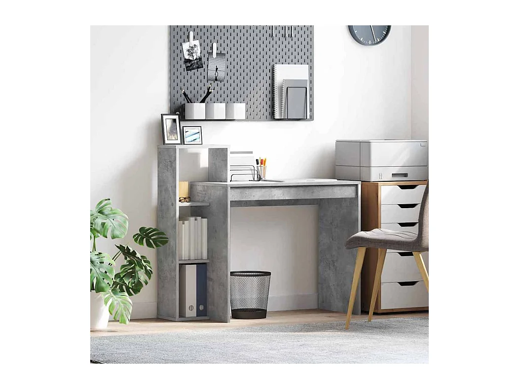Bureau Gris béton 100 x 40 x 90 cm Bois d'ingénierie