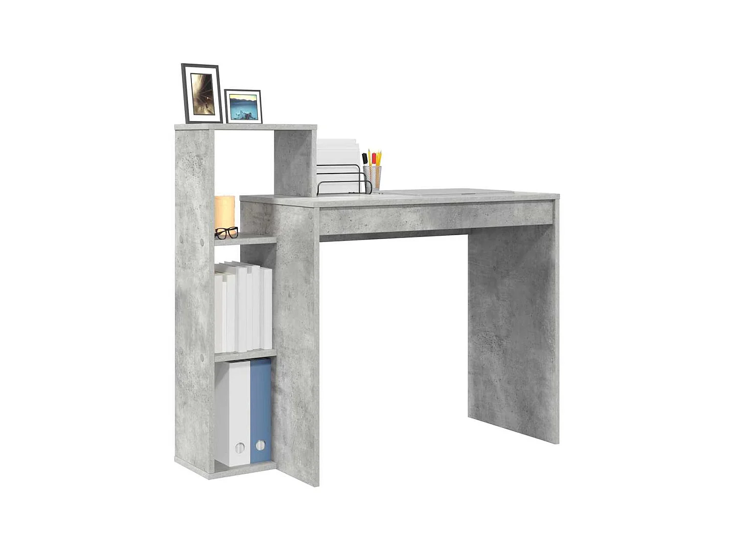 Bureau Gris béton 100 x 40 x 90 cm Bois d'ingénierie