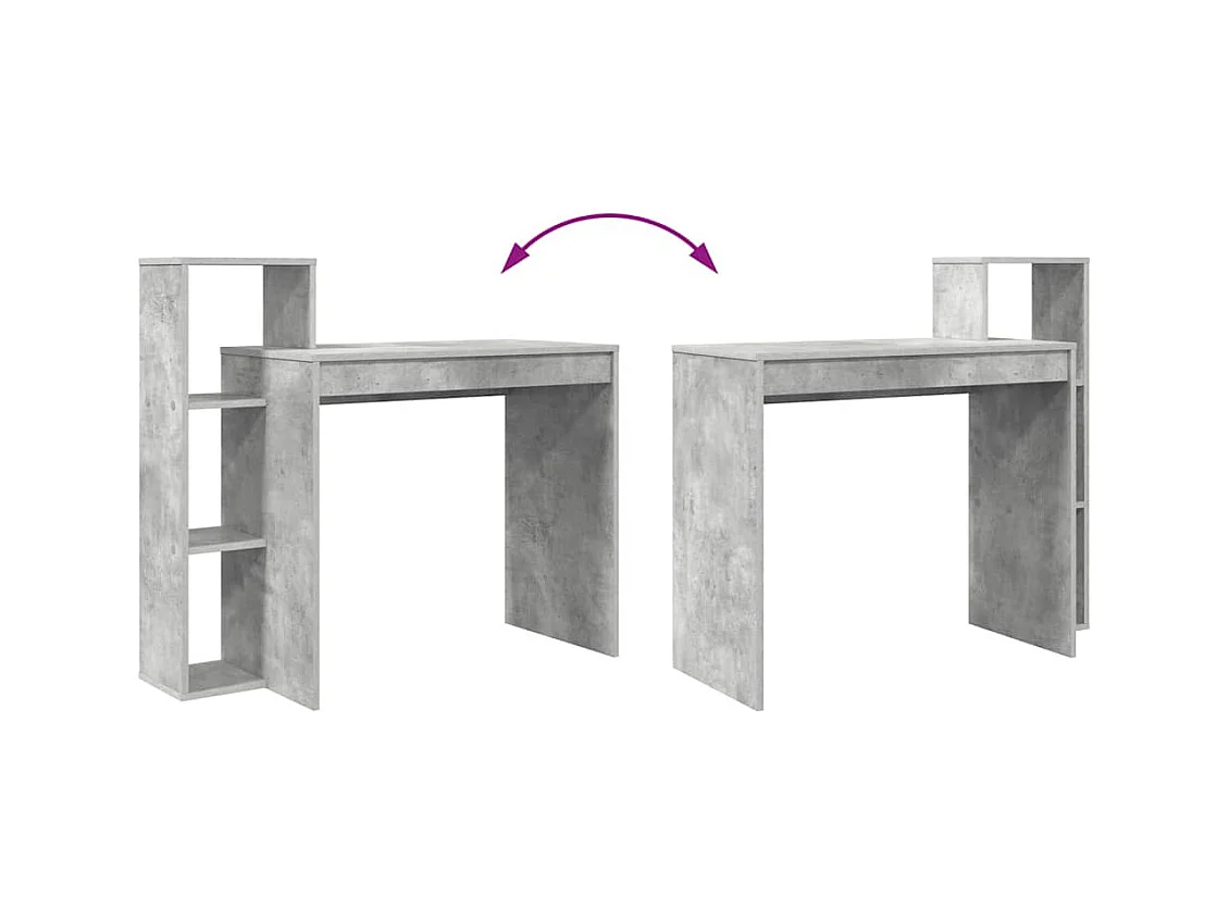 Bureau Gris béton 100 x 40 x 90 cm Bois d'ingénierie