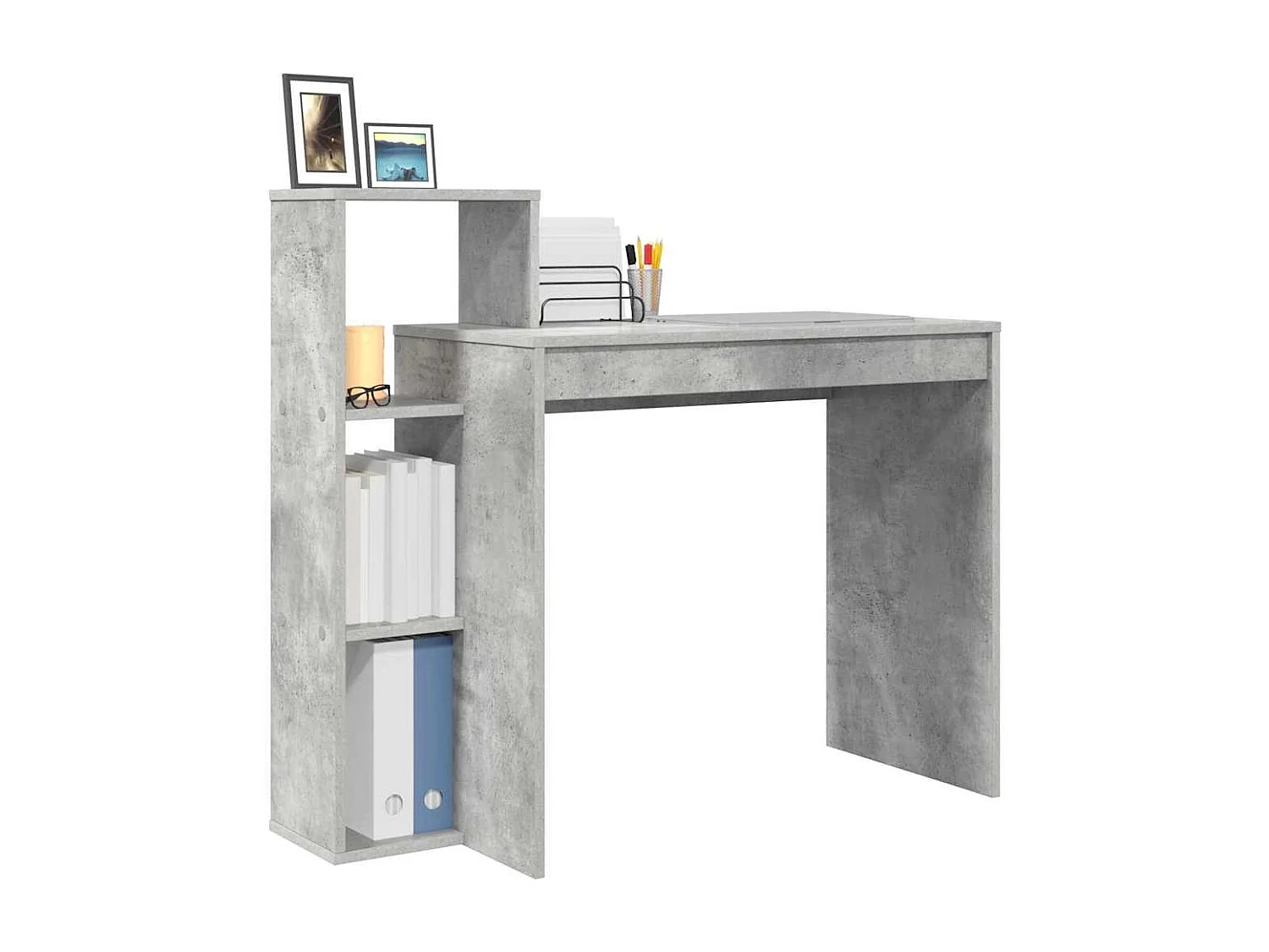 Bureau Gris béton 100 x 40 x 90 cm Bois d'ingénierie